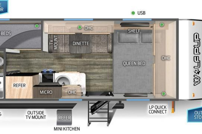 2023 Cherokee Wolf Pup 16BHSBL Black Label